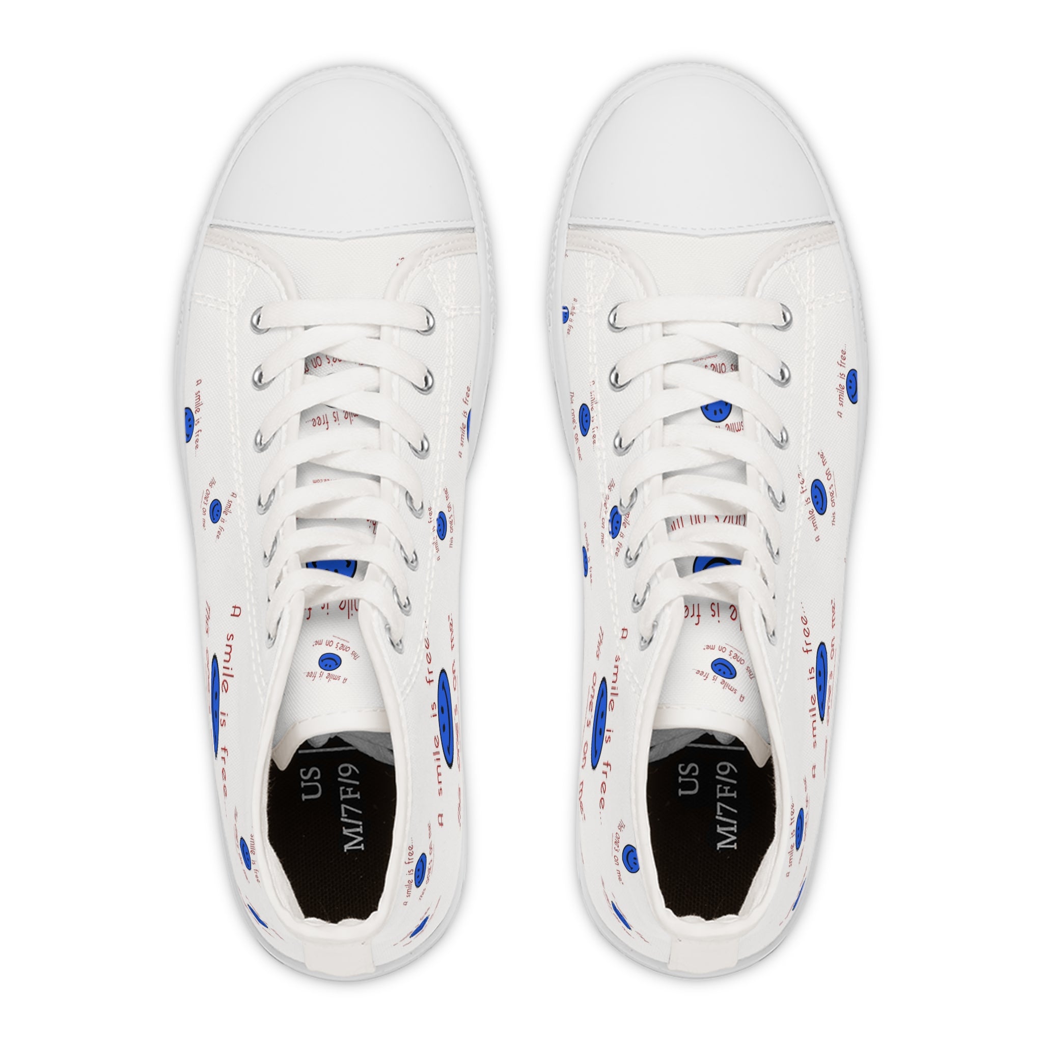 Women's high top sneakers front view with white toe cap