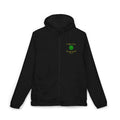 Black full-zip windbreaker jacket front view