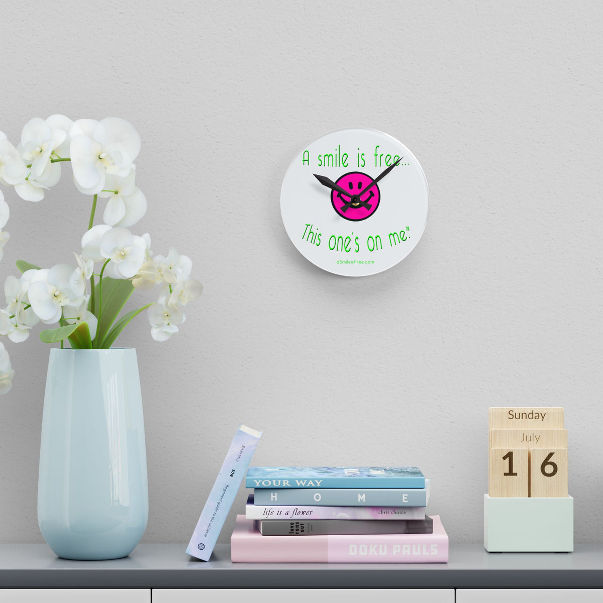 Acrylic Wall Clock NEONPINKGRNS