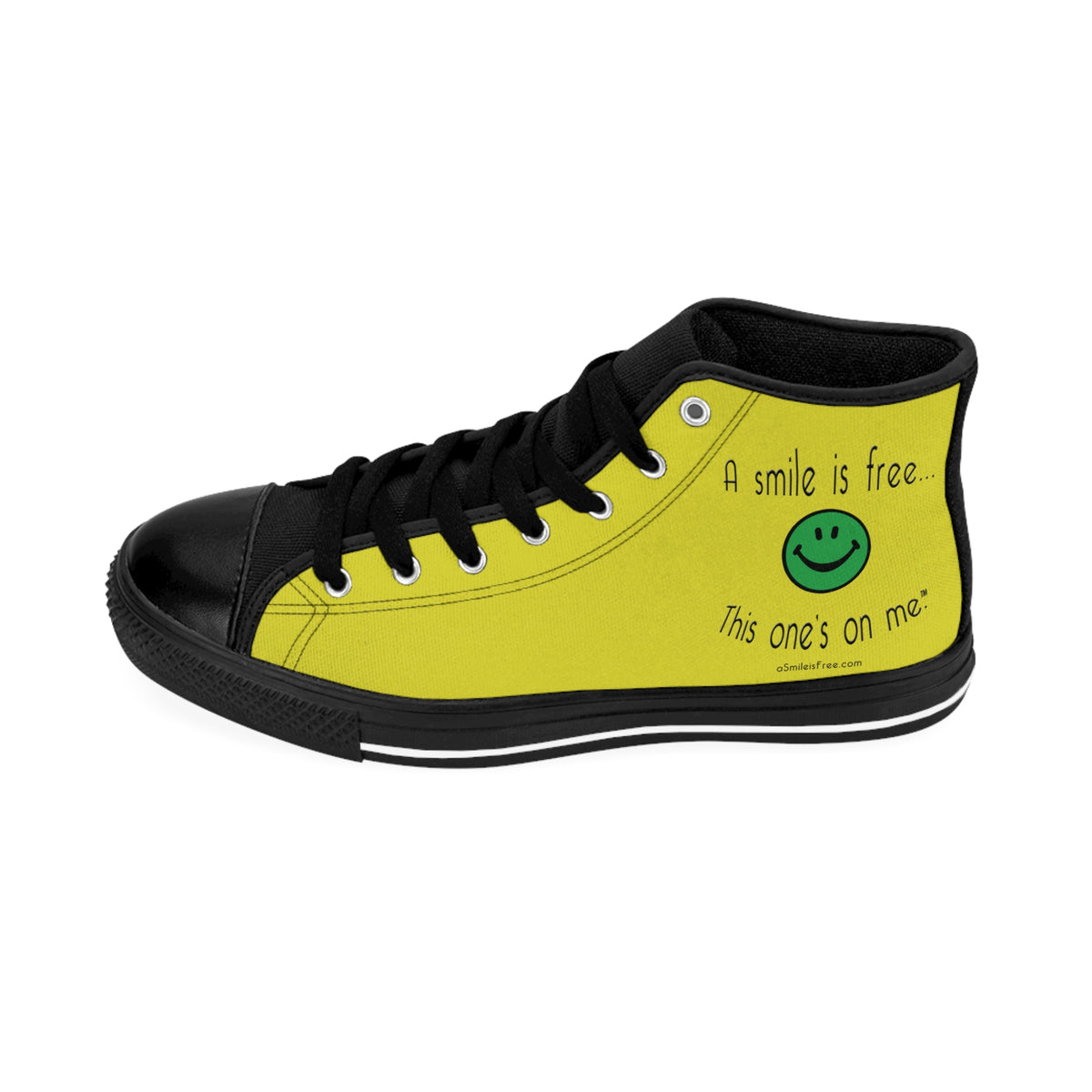 Men's high top sneakers with Smile Jamaica print