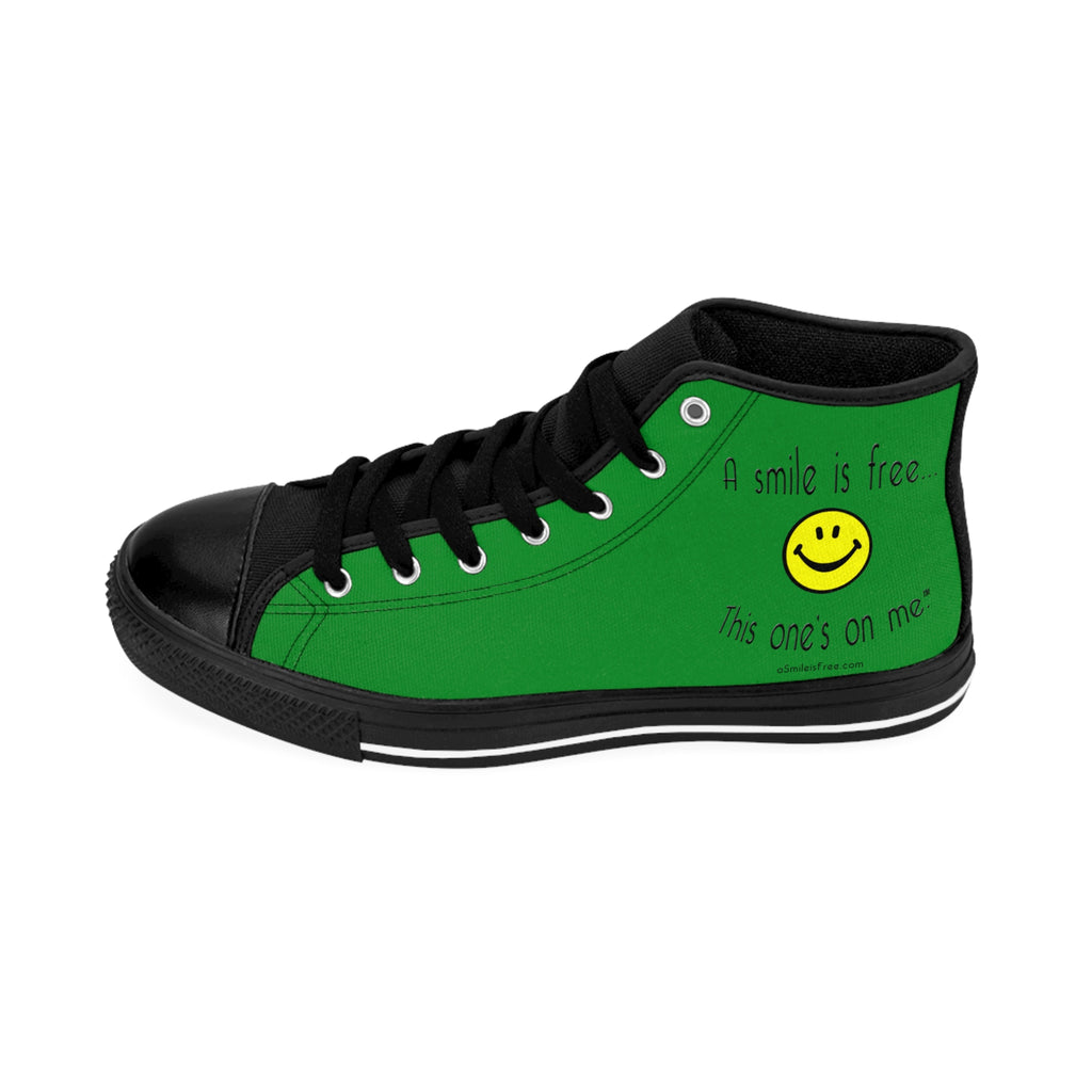 Men's high top sneakers with Smile Jamaica print
