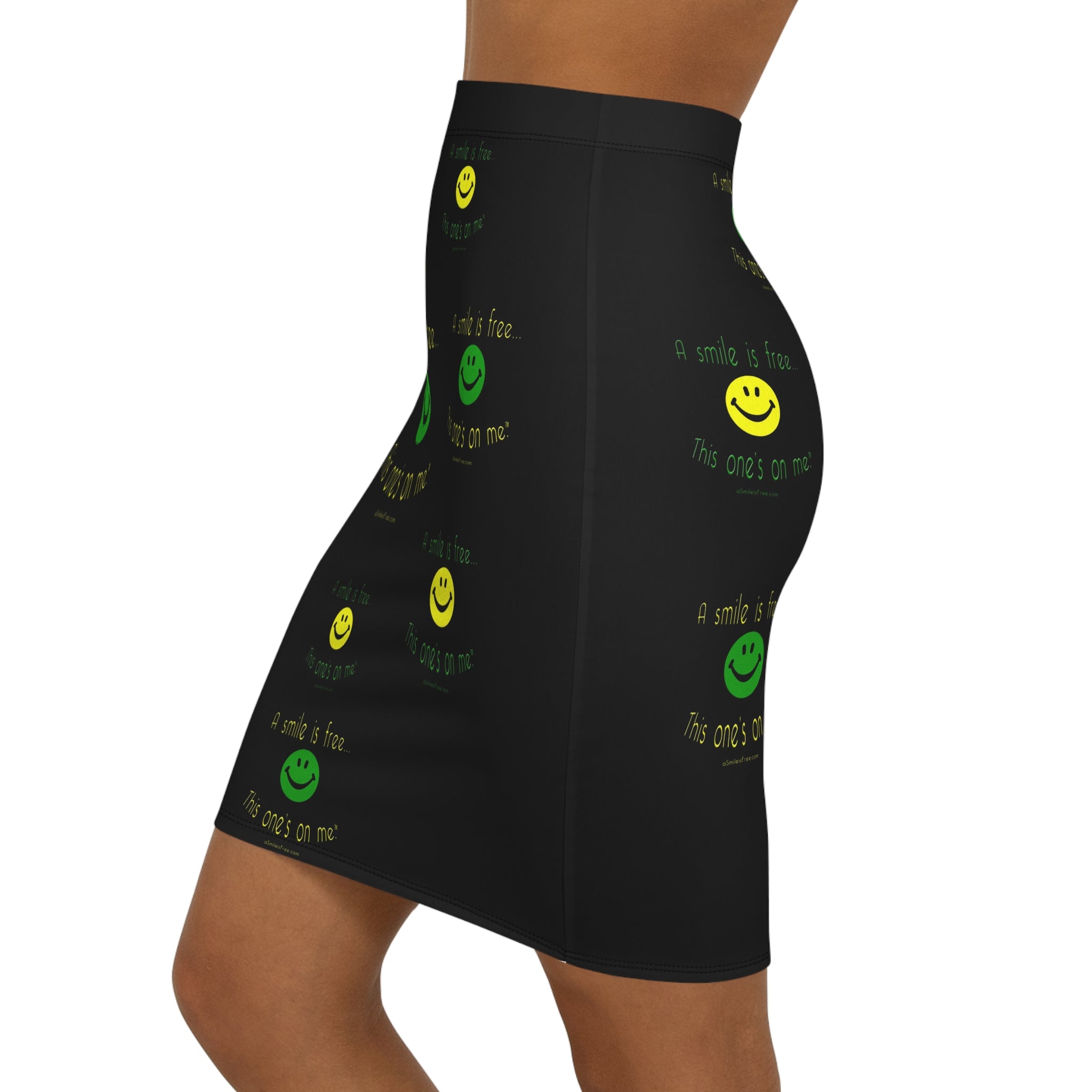Women's Mid-Waist Pencil Skirt Smile Jamaica GYB