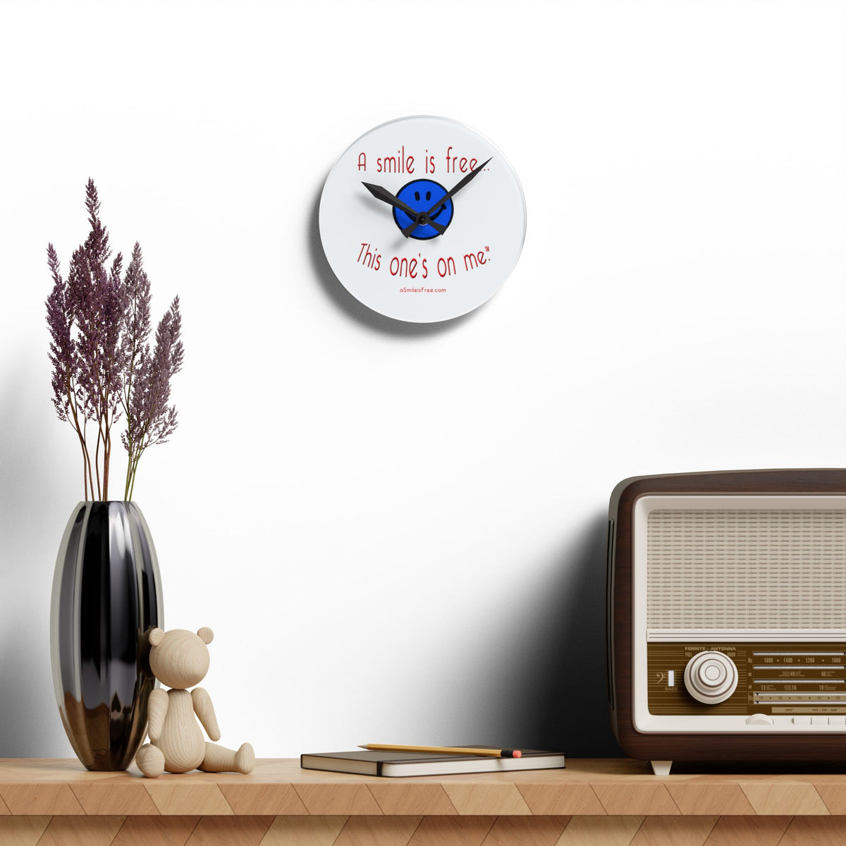 Acrylic Wall Clock Smile America BRW
