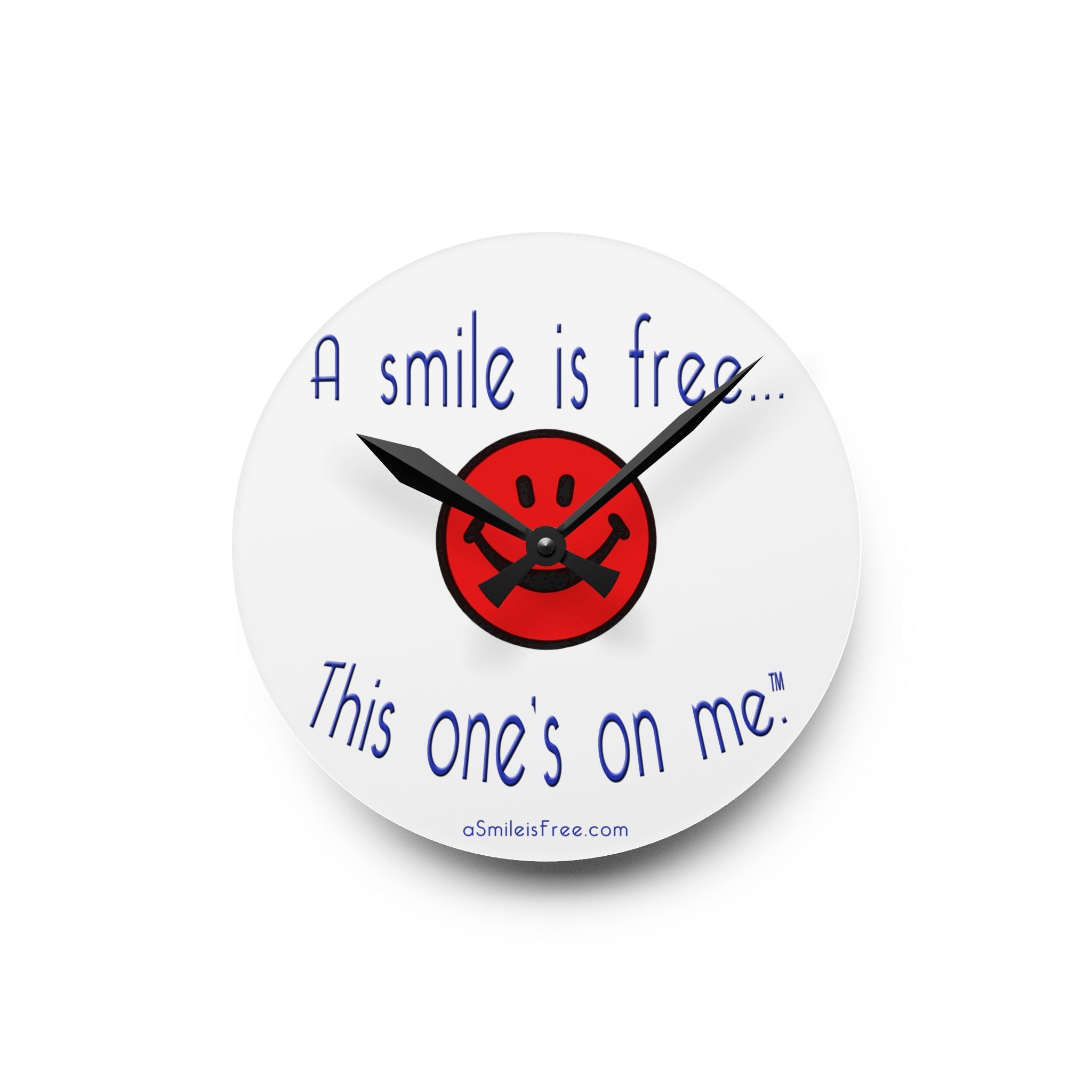 Round acrylic wall clock Smile America design