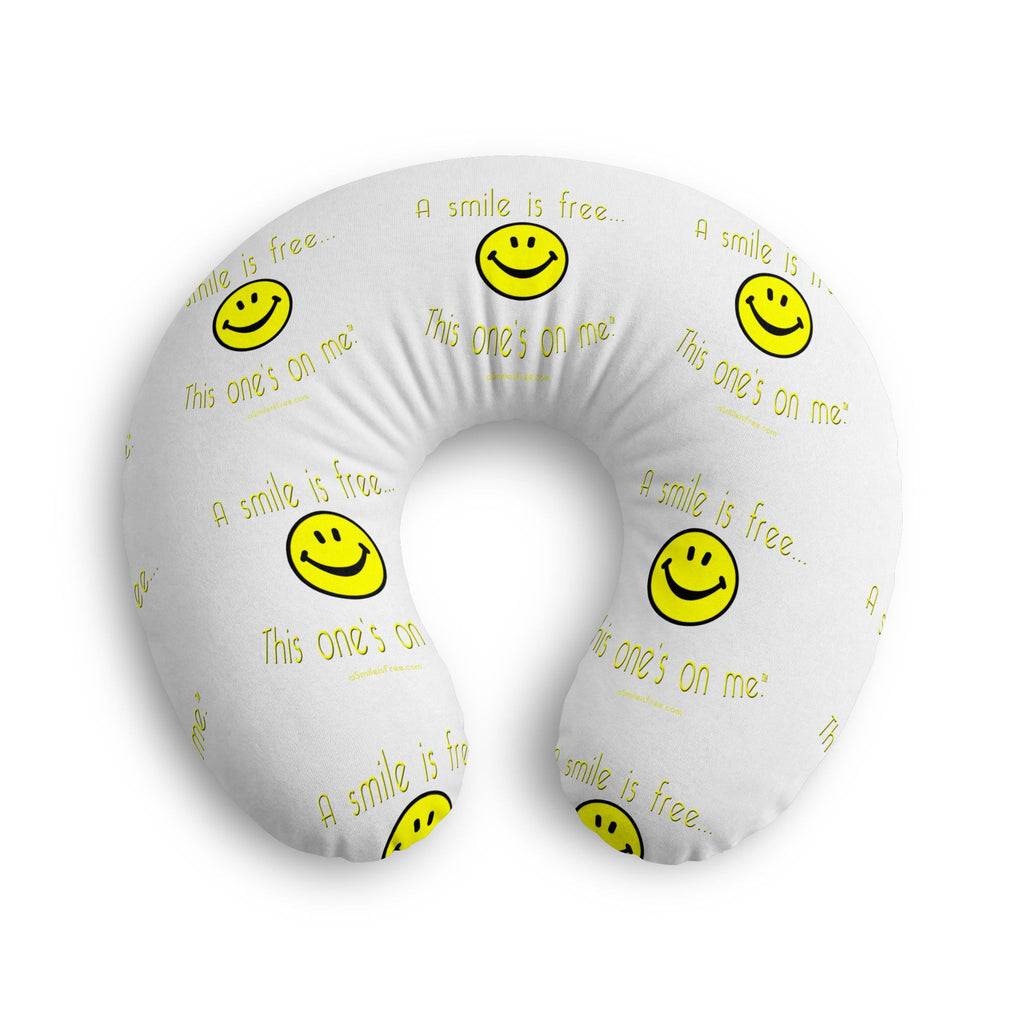 Nursing pillow slipcover with yellow dot print