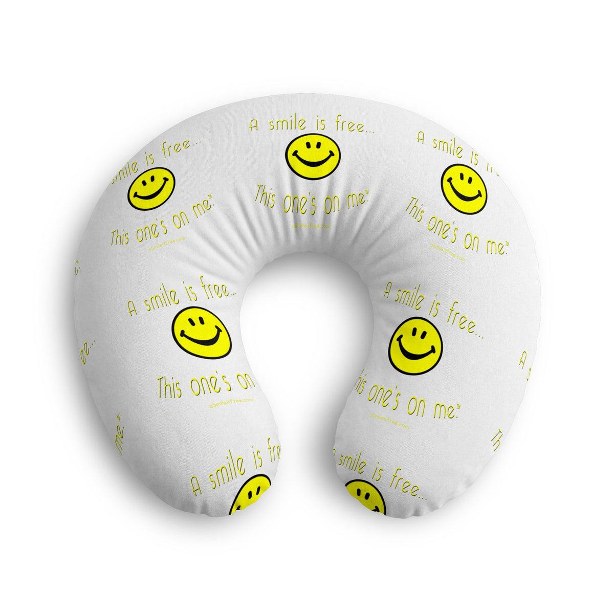 Nursing pillow slipcover with yellow dot print