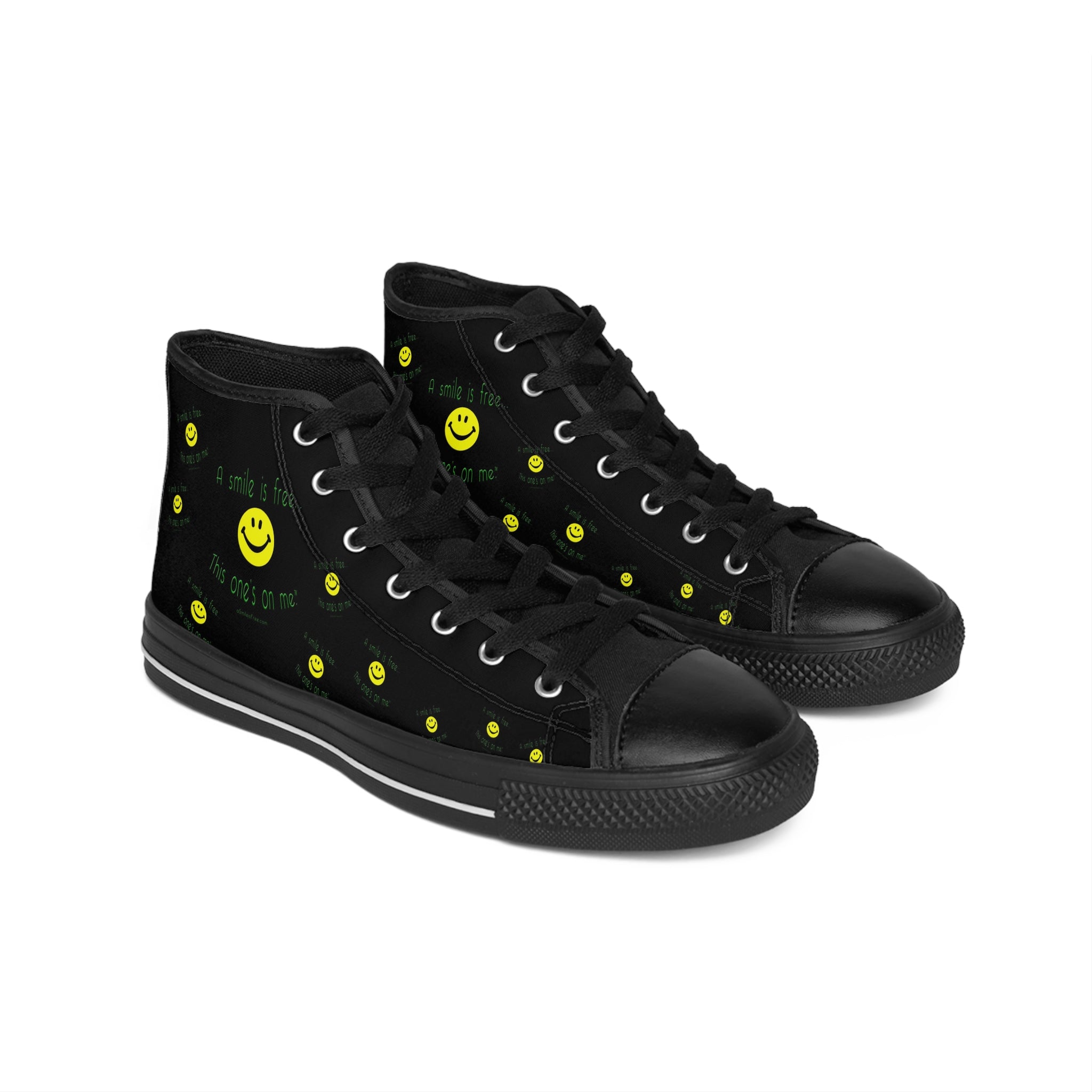 Bold men's classic sneakers black side view