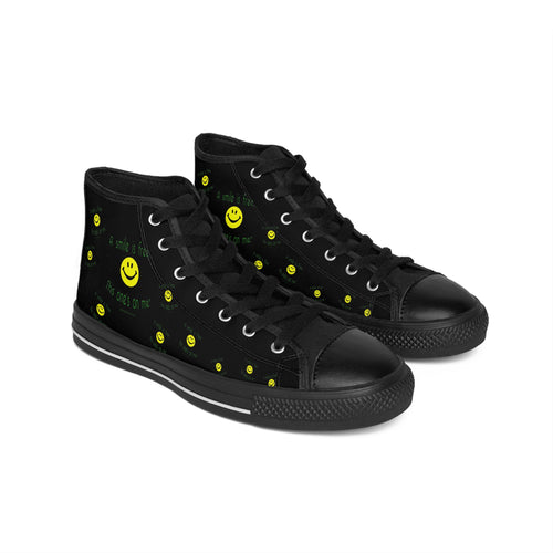 Bold men's classic sneakers black side view