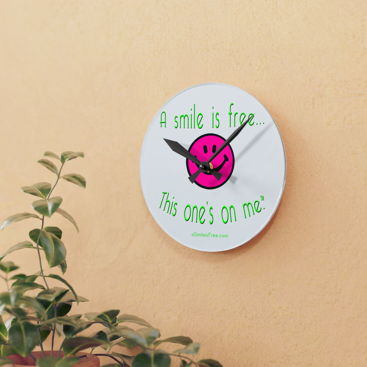 Acrylic Wall Clock NEONPINKGRNS