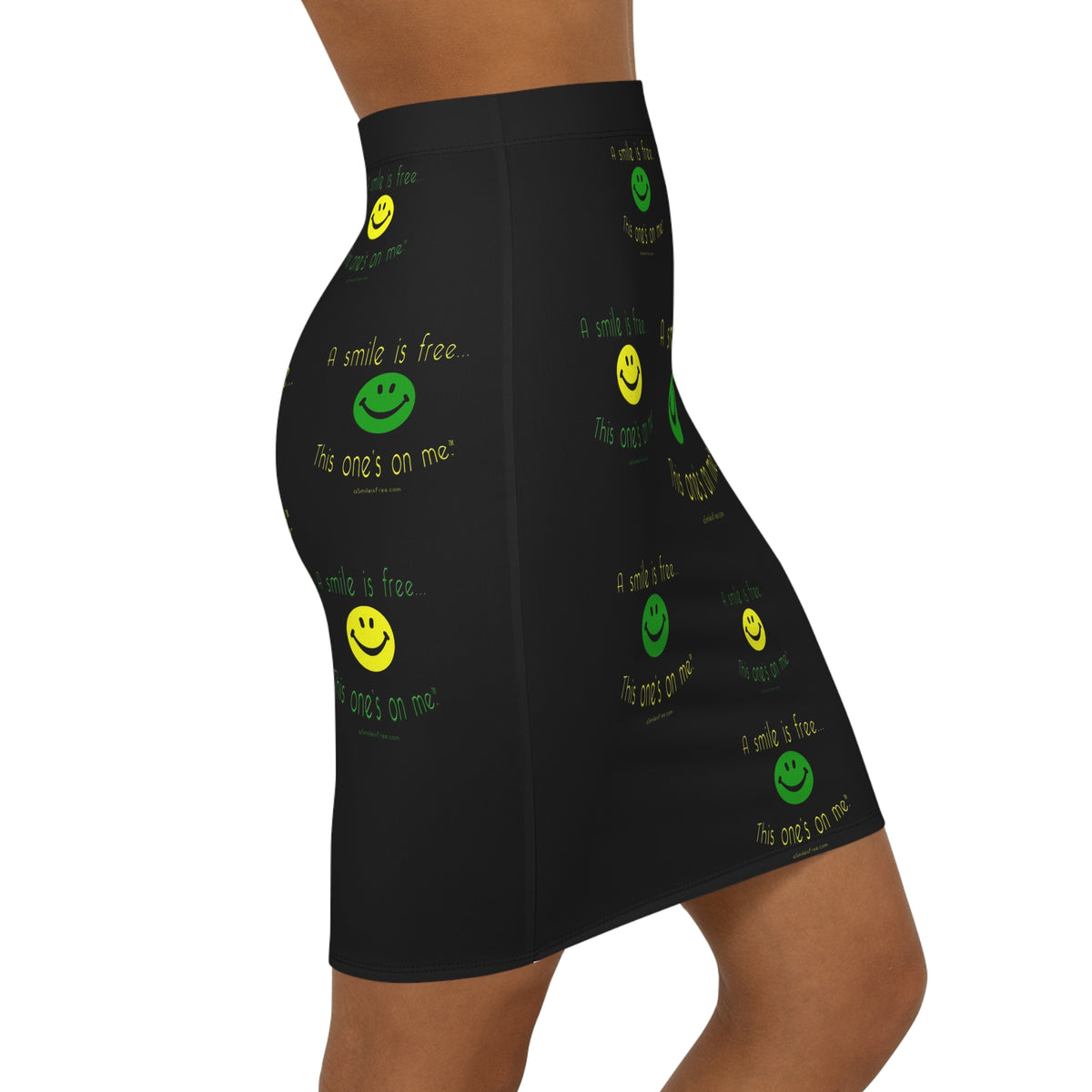 Women's Mid-Waist Pencil Skirt Smile Jamaica GYB