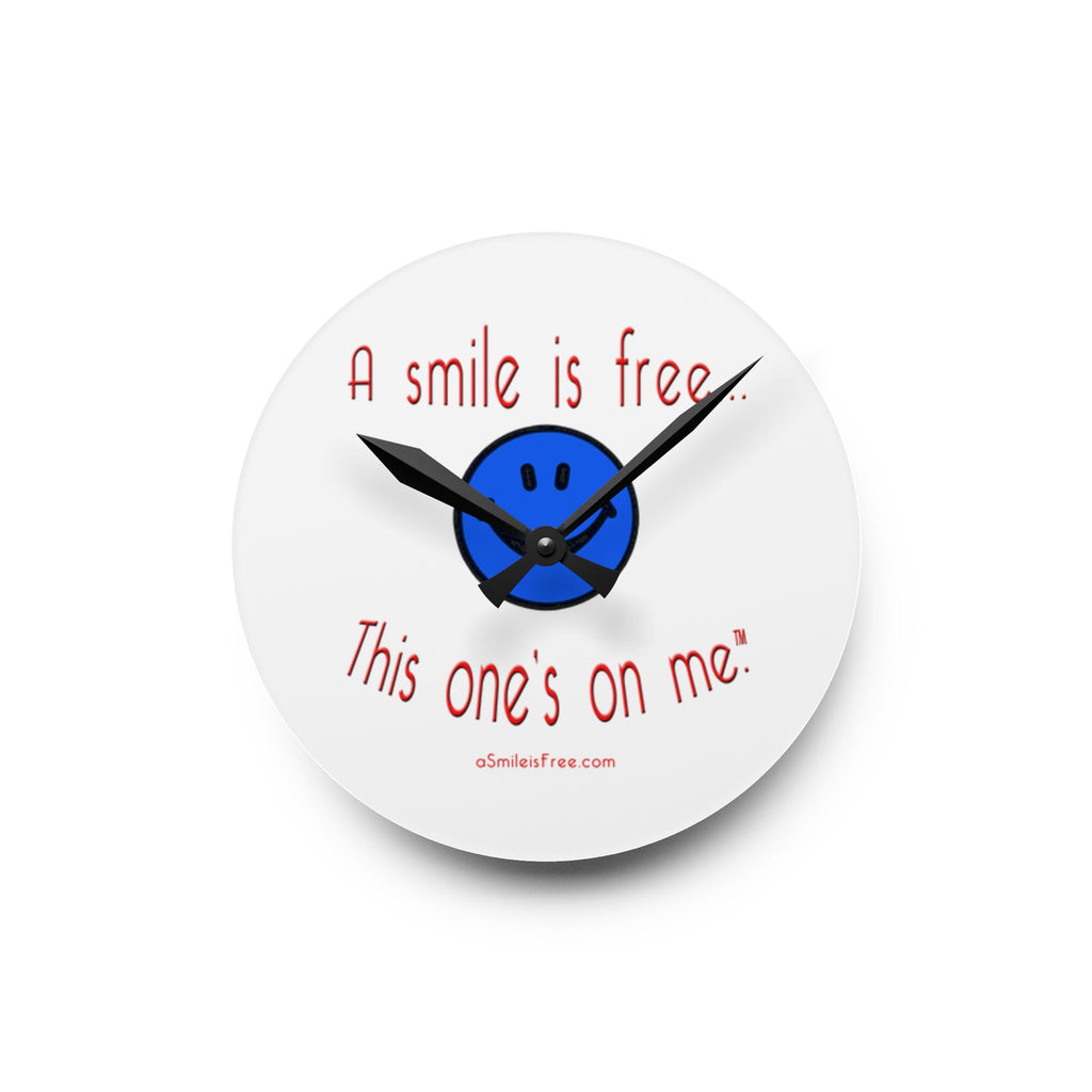 Round acrylic wall clock Smile America design