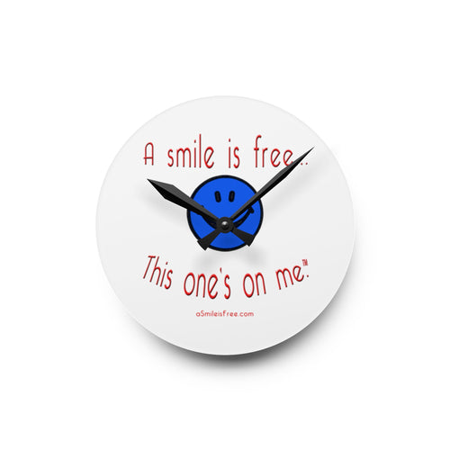 Round acrylic wall clock Smile America design