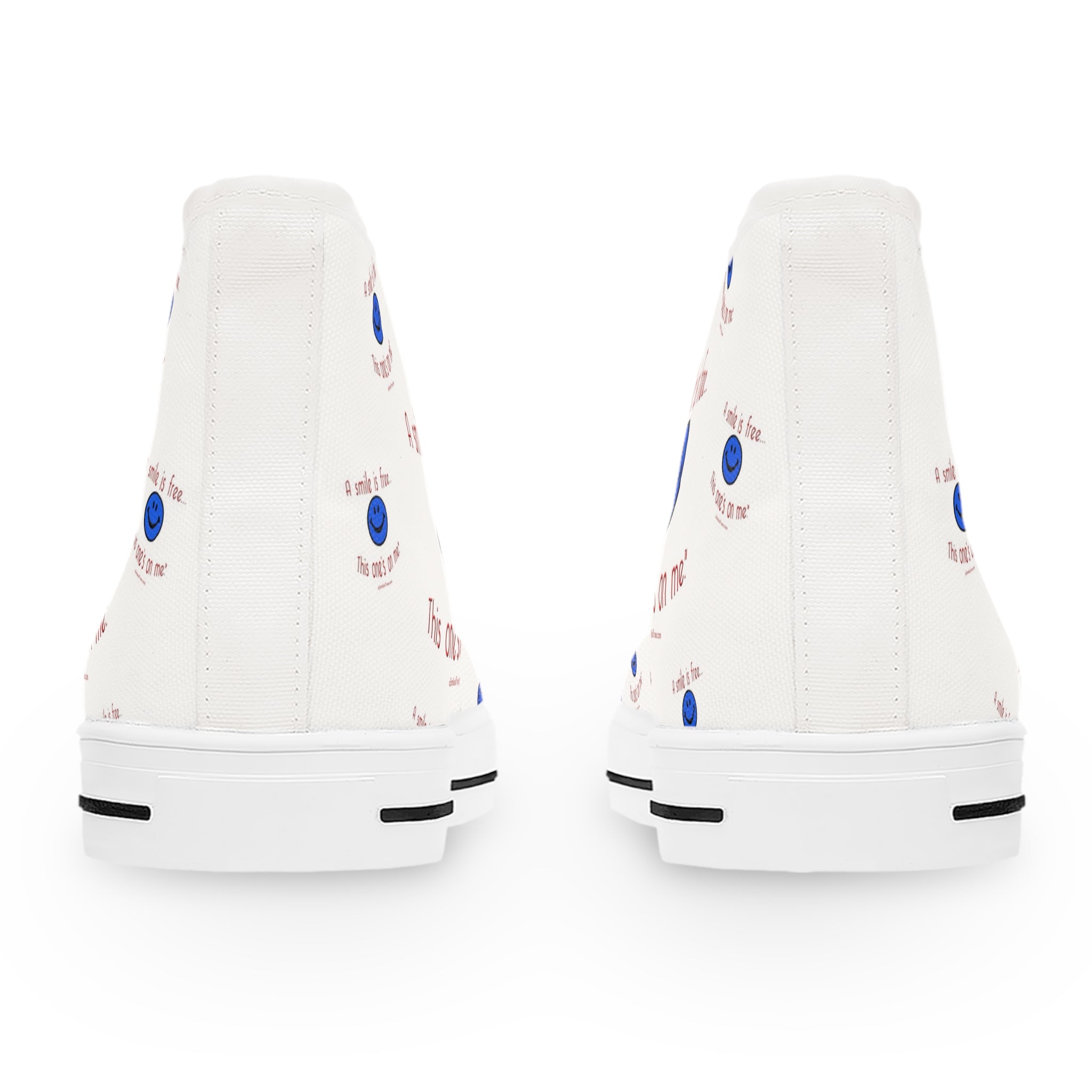 Women's high top canvas sneakers pair side view