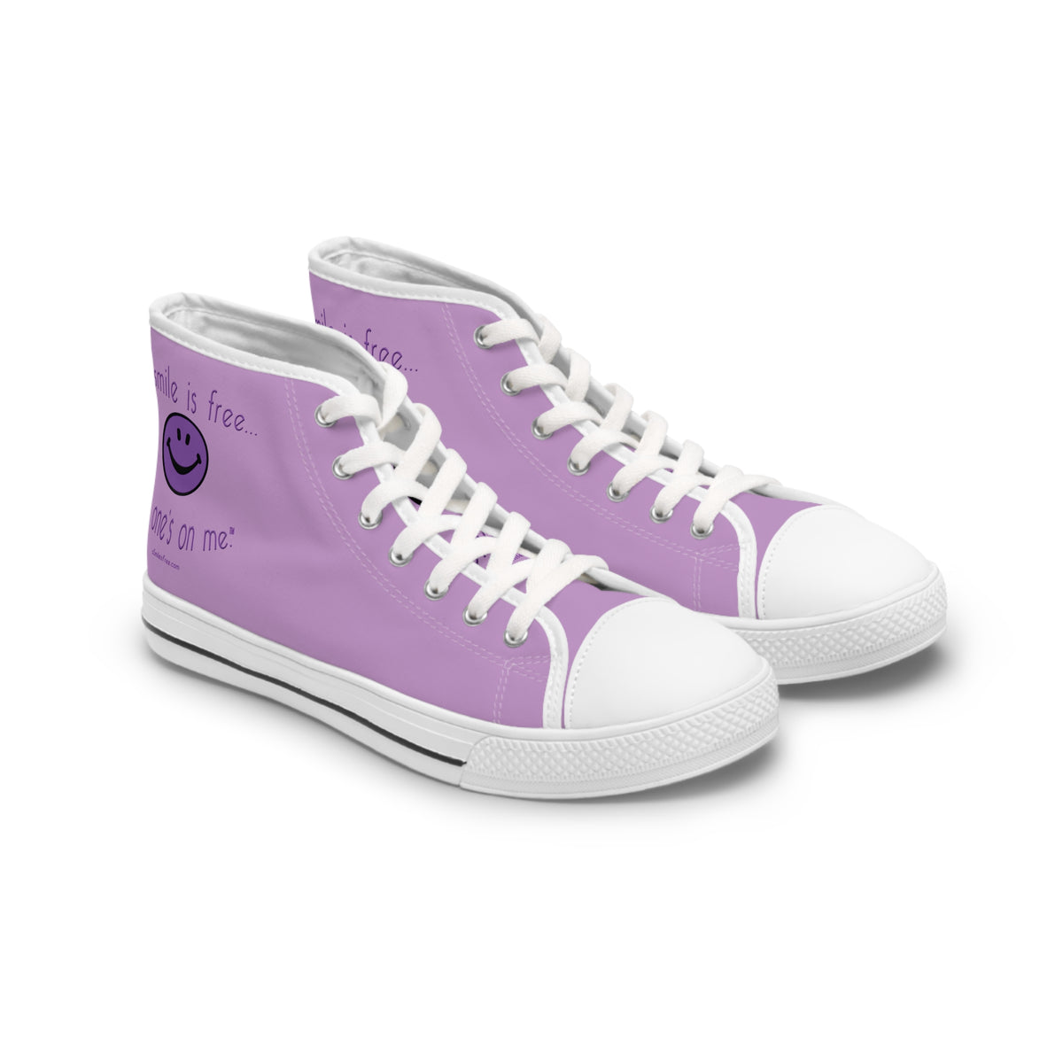 Comfy high top canvas sneakers with white sole