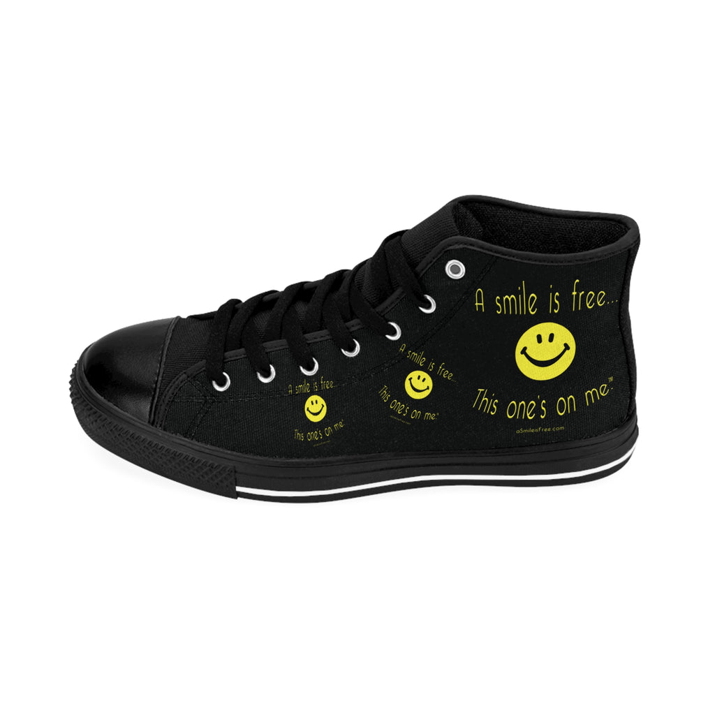 Men's high top canvas sneakers with printed design