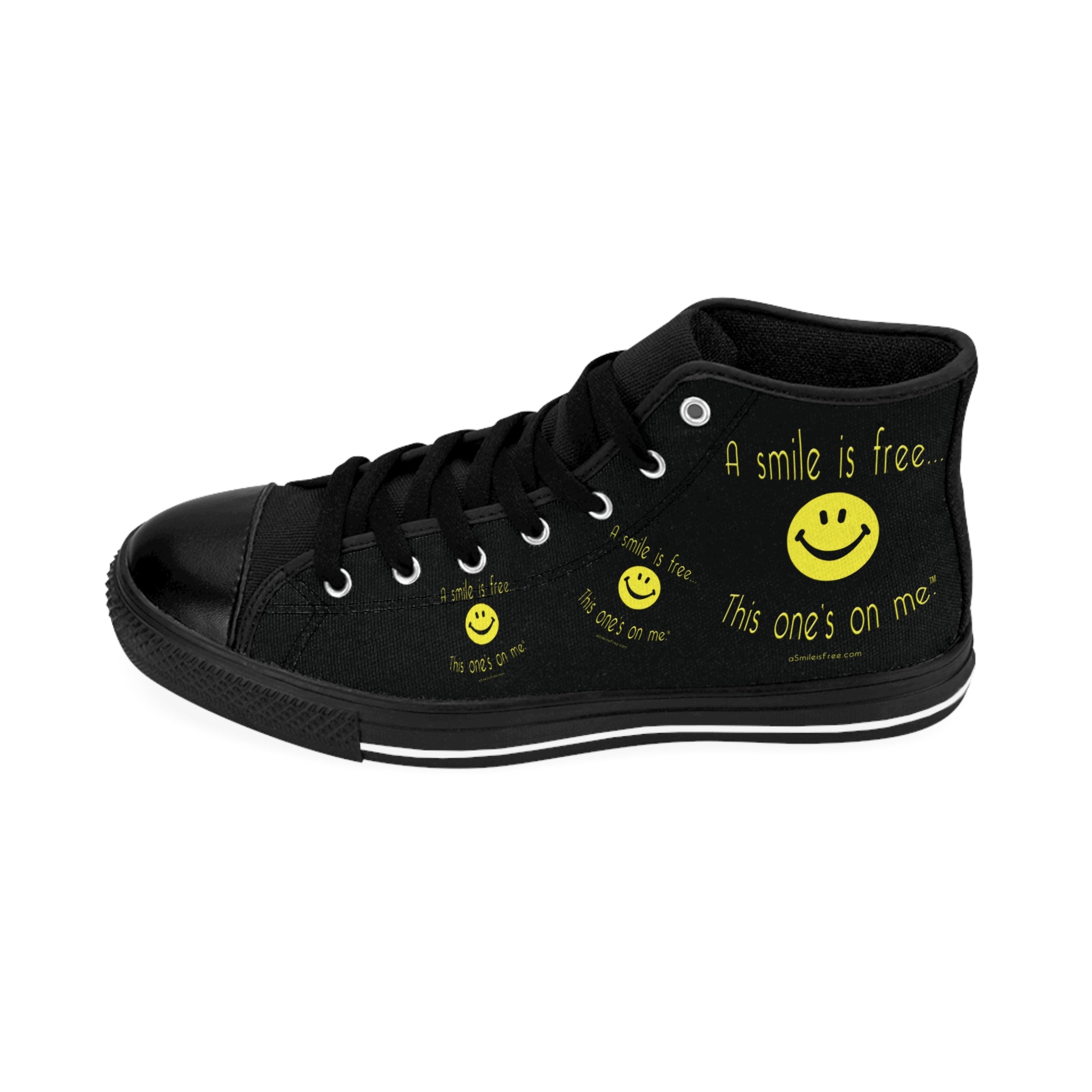 Men's high top canvas sneakers with printed design