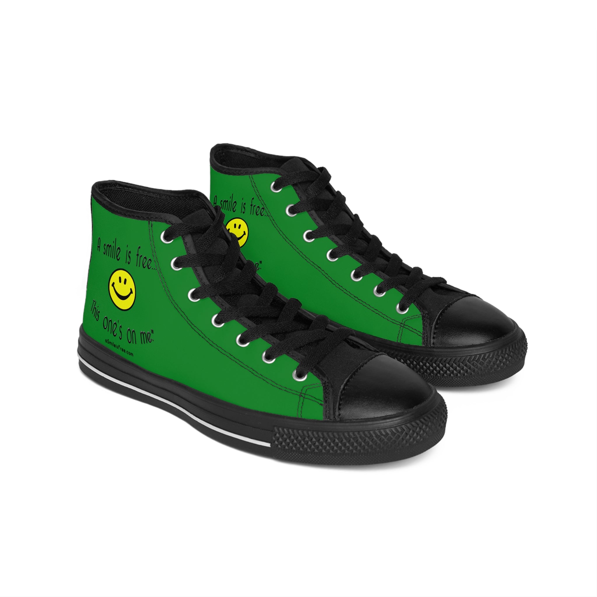 Bold men's high top sneakers green side view