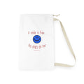 A Smile Is Free Laundry Bag — Cute Smiley Drawstring Hamper for Dorms & Travel