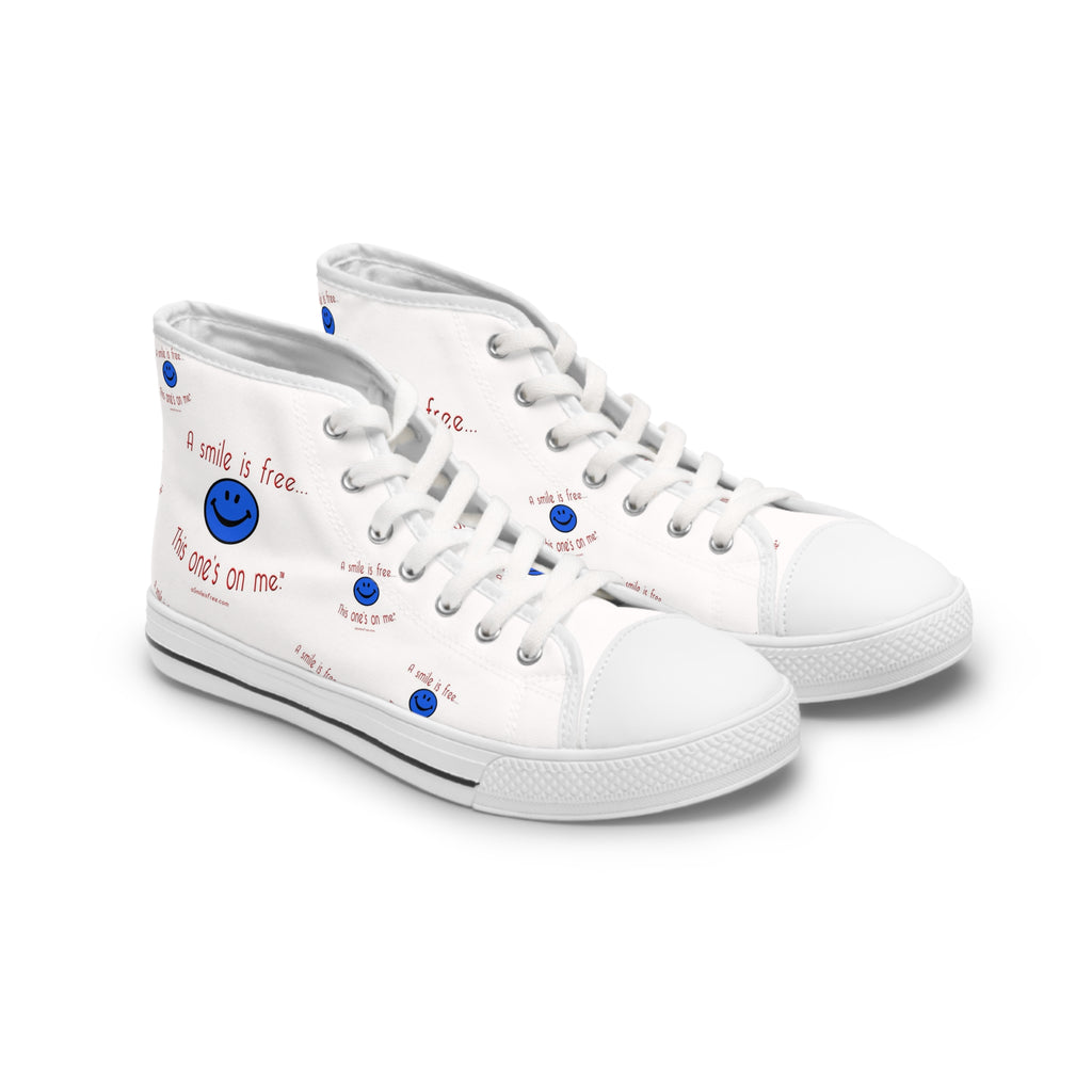 women's high top sneakers white side view