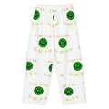 Cozy wide leg cotton pajama pants with smiley print