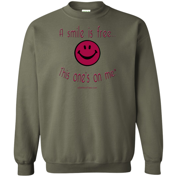 G180 Crewneck Pullover Sweatshirt  8 oz. Maroon Smile