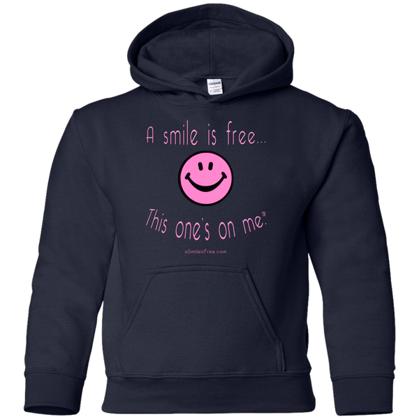 G185B Youth Pullover Hoodie Pink Smile