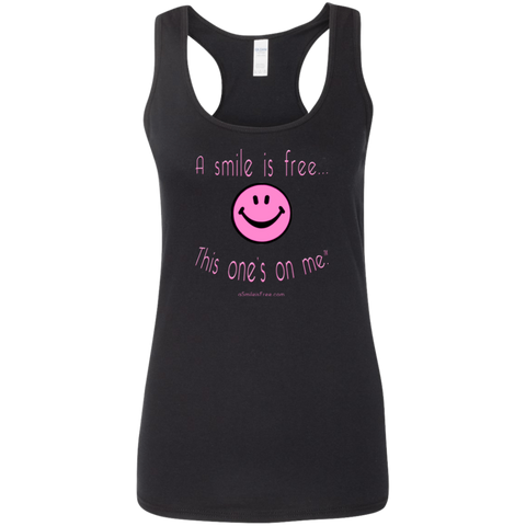 G645RL Ladies' Softstyle Racerback Tank Pink Smile