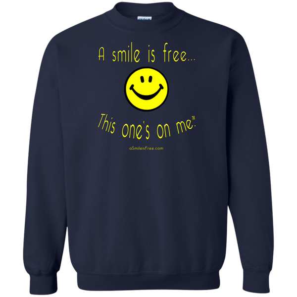 G180 Crewneck Pullover Sweatshirt  8 oz. Yellow Smile