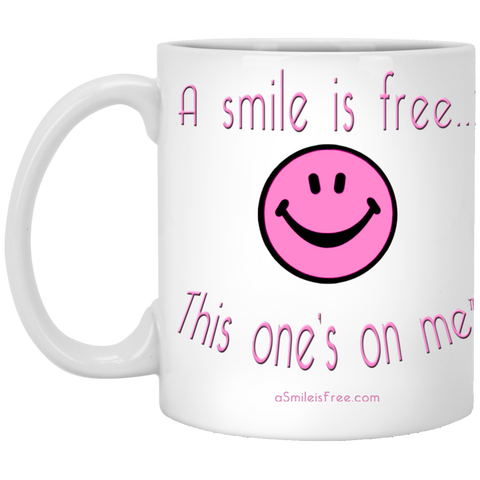 XP8434 11 oz. White Mug Pink Smile