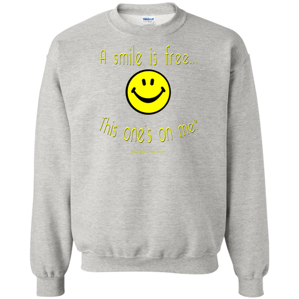 G180 Crewneck Pullover Sweatshirt  8 oz. Yellow Smile
