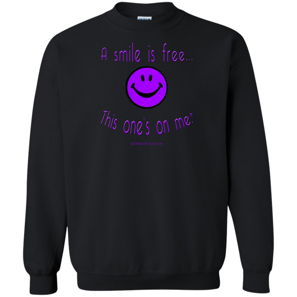 G180 Crewneck Pullover Sweatshirt  8 oz. Purple Smile