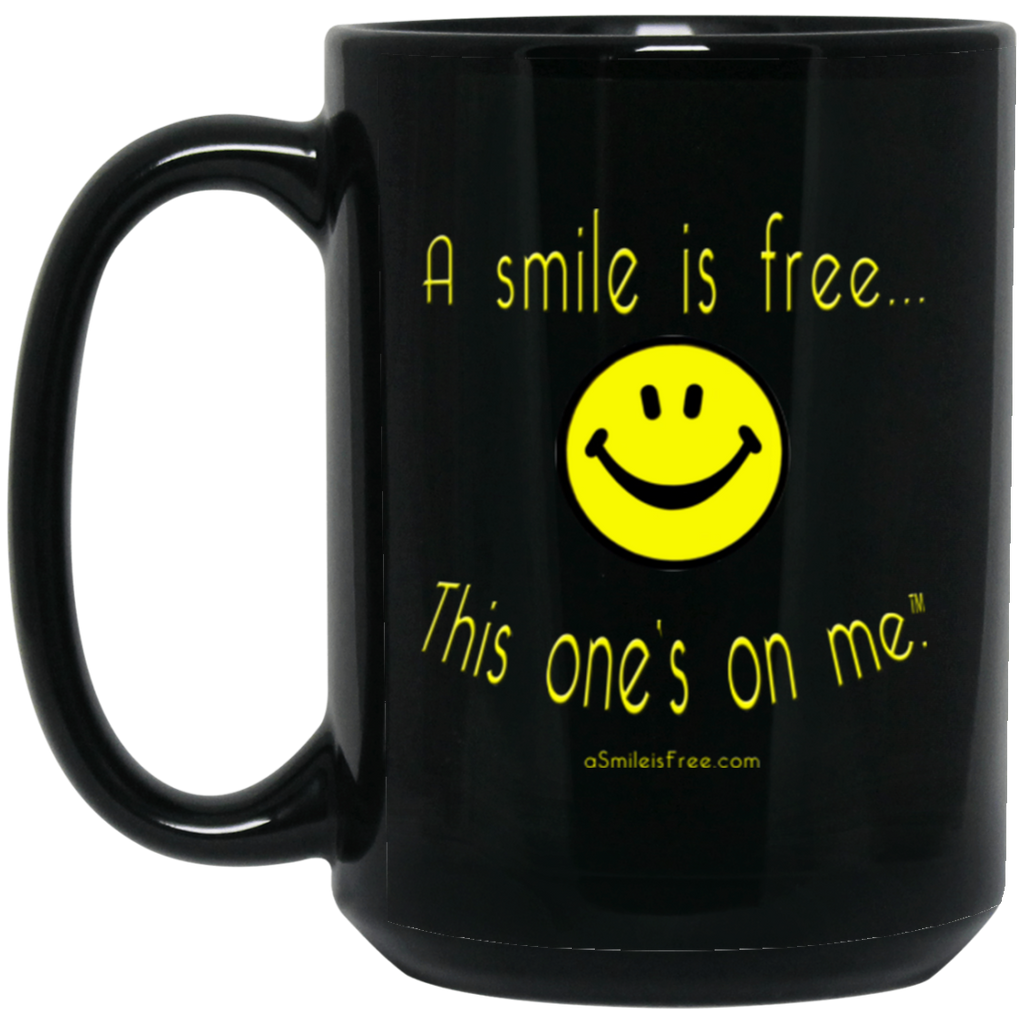 BM15OZ 15 oz. Black Mug Yellow Smile